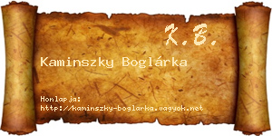 Kaminszky Boglárka névjegykártya