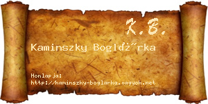Kaminszky Boglárka névjegykártya