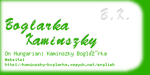 boglarka kaminszky business card